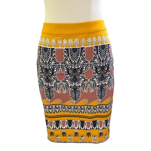 J.Crew The Pencil Skirt Cotton Blend Multicolored Slit Zipper Closure Women Sz 2 - Picture 1 of 8